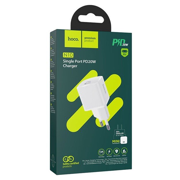 Įkroviklis Hoco N10 20W USB-C baltas 3