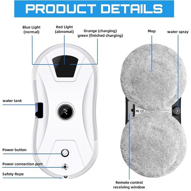 Langų valymo robotas Reach W14S baltas 5