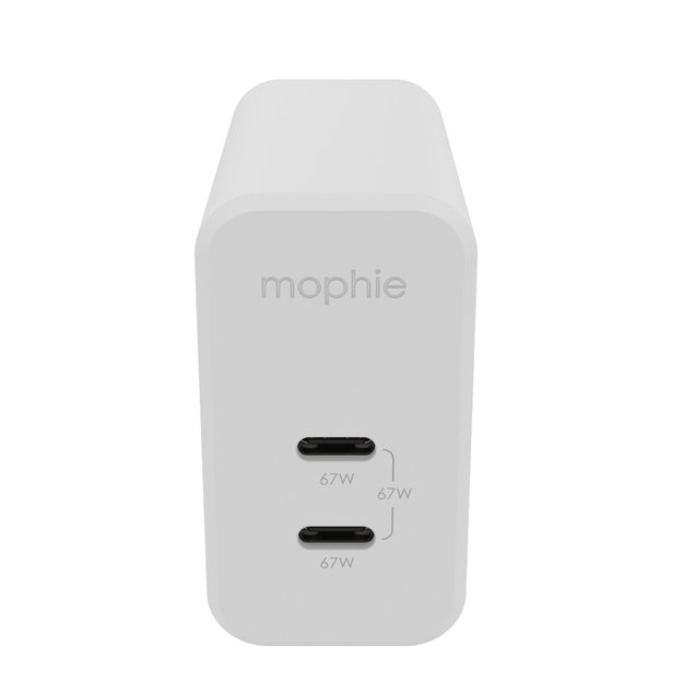 mophie Wall Adapter USB-C PD DUAL 67W GAN EU (2xUSBC) White 1