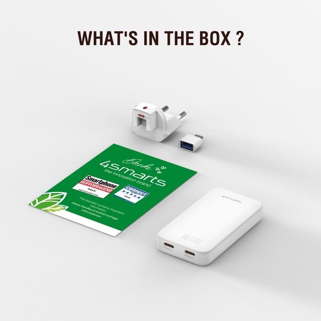 Wall Charger FlatPlug Slim Dual 65W GaN 2C, white