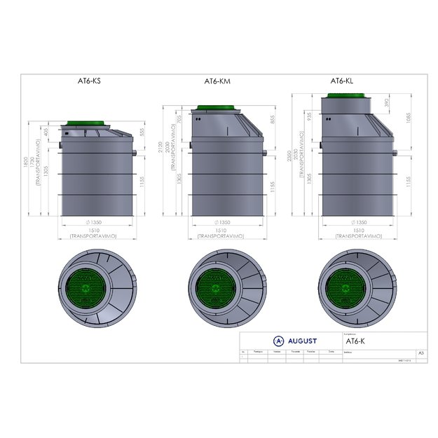 Įrenginys nuotekų valymo AT6KM 705mm įgilinim. (4 žm.) 3