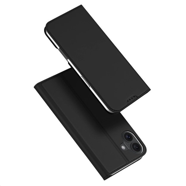 Dux Ducis Skin Pro iPhone 16 Case with Flip and Card Slot, Black