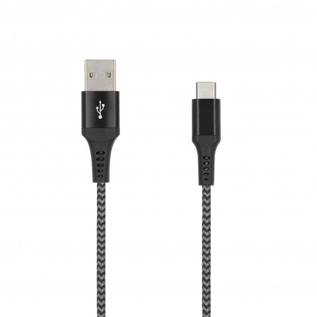 SEEK TOTI USB A to Type-C, 2m Braided Cable 2A, Black/Space grey 1