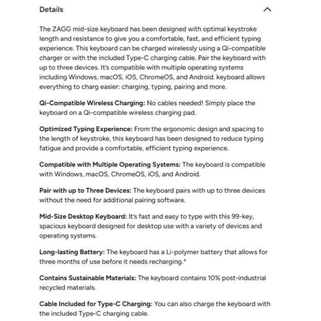 ZAGG Pro Keyboard Mid Size-Charcoal-UK (wireless charging on mat) 6