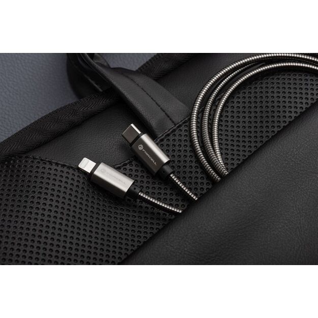 Cable USB C to Lightning Forcell F-Energy PD 3A 27W Metal 1 m C238 silver 6