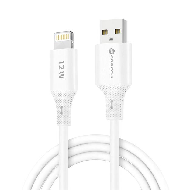 Cable USB A to Lightning Forcell F-Energy 2,4A 12W Silicone 1 m C343 white 7
