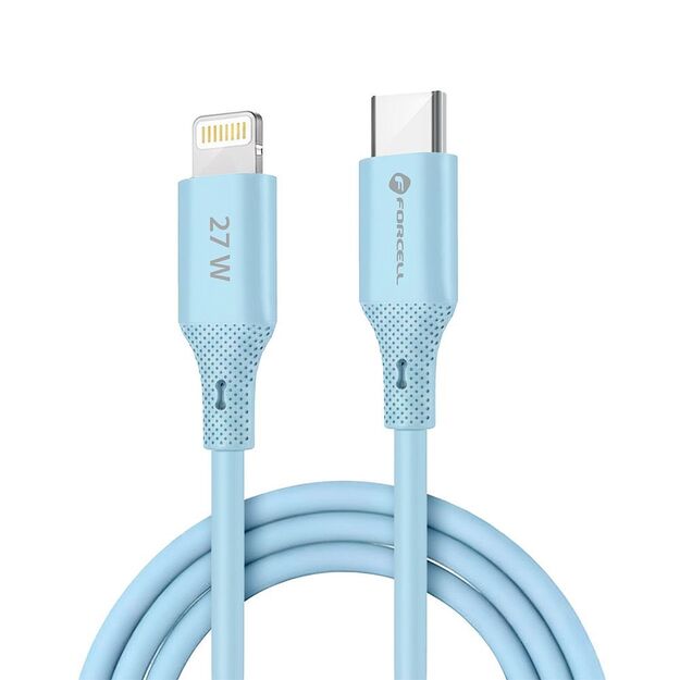 Cable USB C to Lightning Forcell F-Energy PD 3A 27W Silicone 1 m C346 blue 9