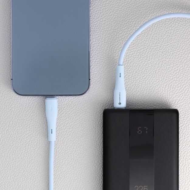 Cable USB C to Lightning Forcell F-Energy PD 3A 27W Silicone 1 m C346 blue 1