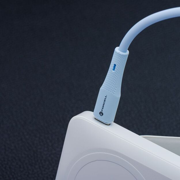 Cable USB C to Lightning Forcell F-Energy PD 3A 27W Silicone 1 m C346 blue 7