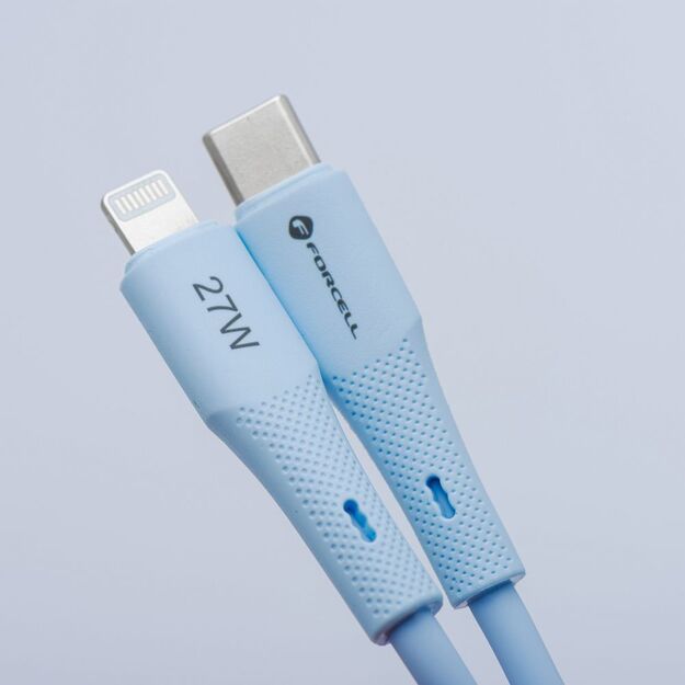 Cable USB C to Lightning Forcell F-Energy PD 3A 27W Silicone 1 m C346 blue 3