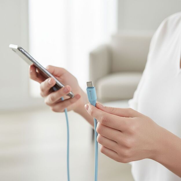 Cable USB C to Lightning Forcell F-Energy PD 3A 27W Silicone 1 m C346 blue 13