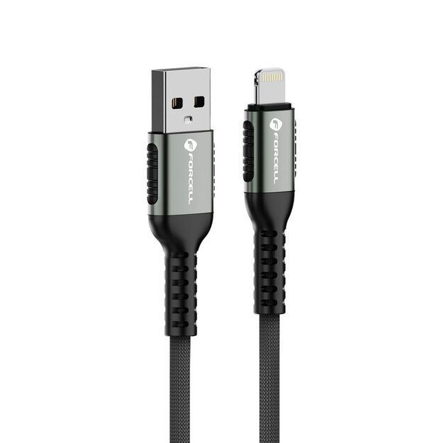 Cable USB A to Lightning Forcell F-Energy 2,4A 12W Cafule 0,25 m C257 black 1