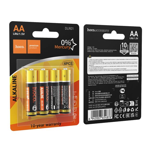 Alkaline battery R6 (AA) Hoco DLR01 4 pcs