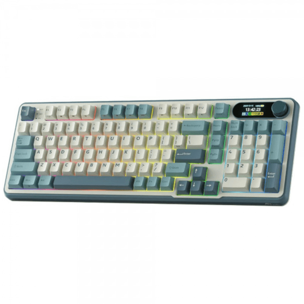 Royal Kludge RK S98 - US Layout - Hot-Swappable Chartreuse Switches - Light Cloud (Mėlyna) Mechaninė Belaidė Žaidimų Klaviatūra 