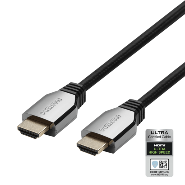 Deltaco R00100034 2m 48Gbps Black (Juodas) HDMI 2.1 Kabelis