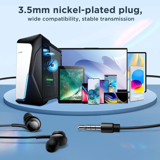 Ausinės Joyroom JR-EW02 3.5mm juodos 2