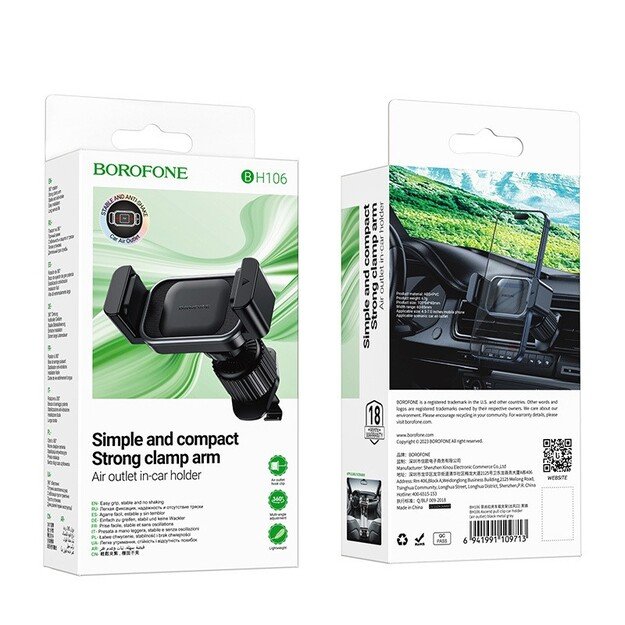 Automobilinis telefono laikiklis Borofone BH106 (air vent) juodas 5