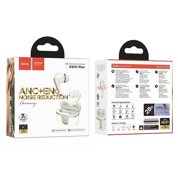 Belaidės ausinės Hoco EQ10 Plus baltos 2