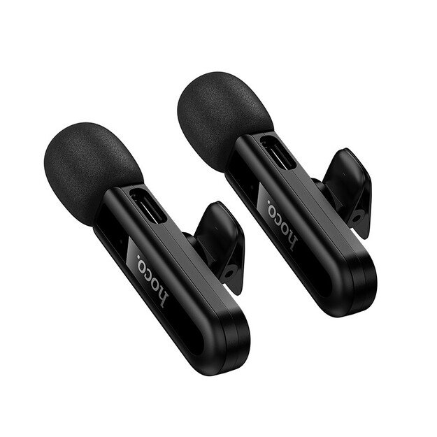 Belaidžių mikrofonų rinkinys Hoco L20A USB-C/Lightning juodas 4