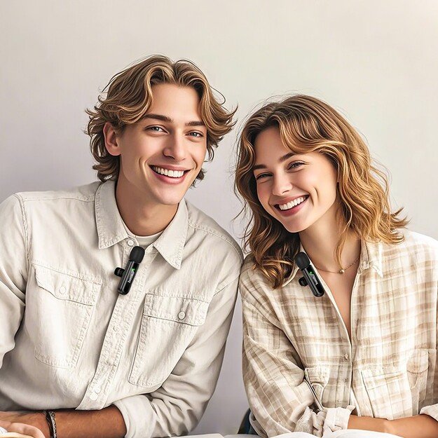 Belaidžių mikrofonų rinkinys Hoco L20A USB-C/Lightning juodas 7