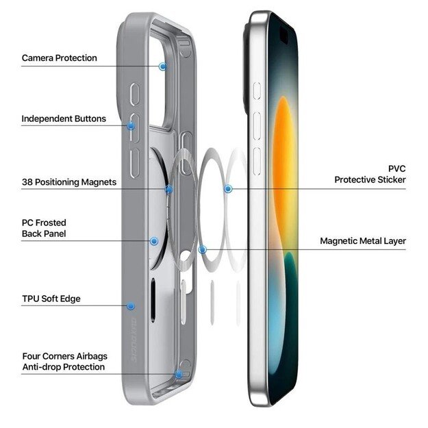 Dėklas Dux Ducis Yind Apple iPhone 17 Pro Max pilkas 3