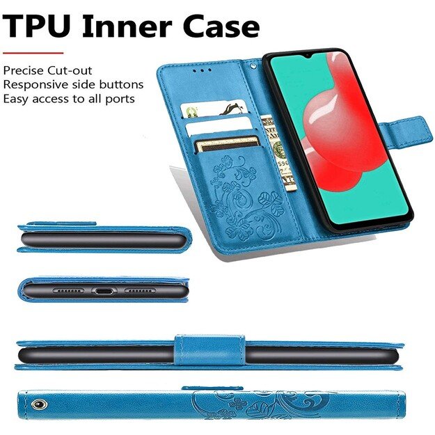 Dėklas Flower Book Samsung A556 A55 5G mėlynas 1