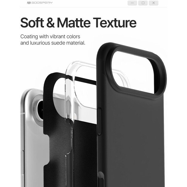 Dėklas Mercury Pure Magsafe Silicon Case Apple iPhone Air juodas 3