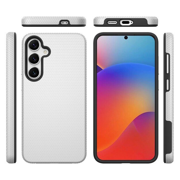 Dėklas Perfectionists Triangle Case Samsung A165 A16 4G/A166 A16 5G sidabrinis 2