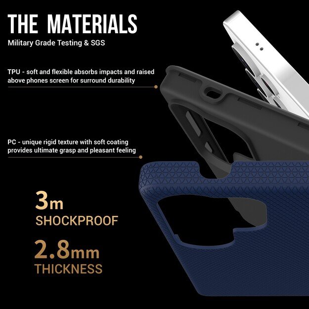 Dėklas Perfectionists Triangle Case Samsung S928 S24 Ultra tamsiai mėlynas 3
