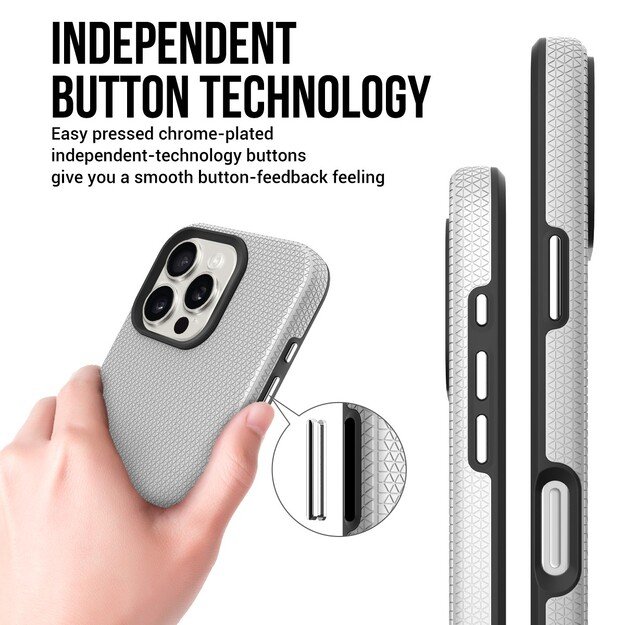 Dėklas Perfectionists Triangle Mag Case Apple iPhone 13 Pro sidabrinis 3