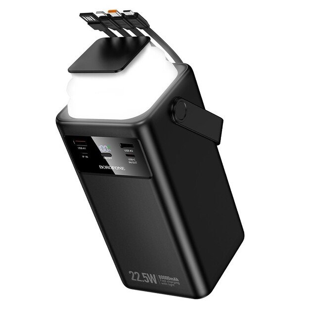 I&scaron;orinė baterija Power Bank Borofone BJ65B 22.5W 80000mAh juoda