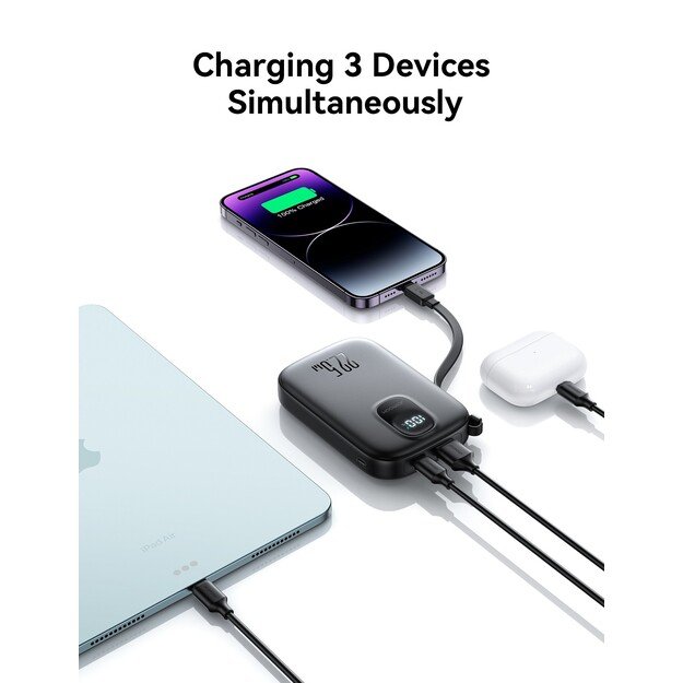 I&scaron;orinė baterija Power Bank Joyroom JR-PBF18 22.5W with Lightning cable 10000mAh juoda 4