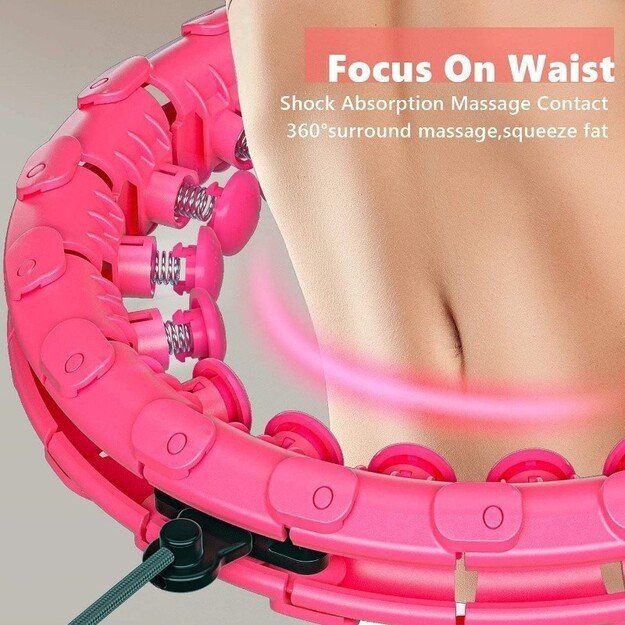 Masažuojantis gimnastikos lankas Smart Hula Hoop HHP002 rožinis 3