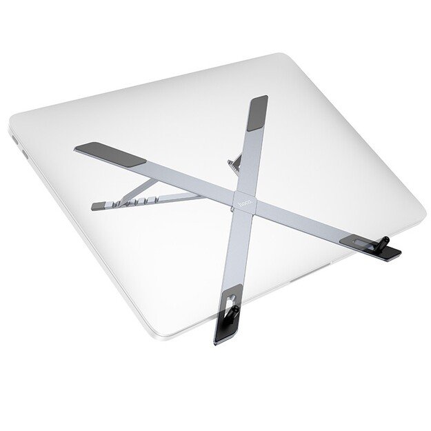 Sulankstomas ne&scaron;iojamo kompiuterio stovas Hoco HD9 pilkas 1