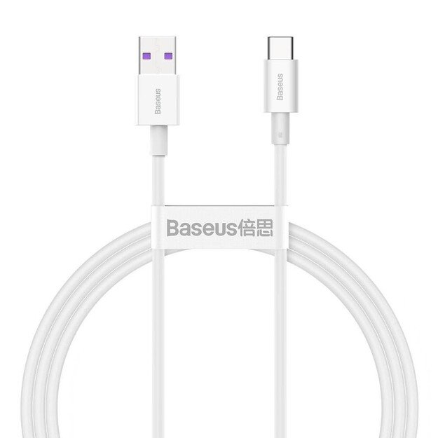 USB kabelis Baseus Superior i&scaron; USB į Type-C 66W 2.0m baltas CATYS-A02