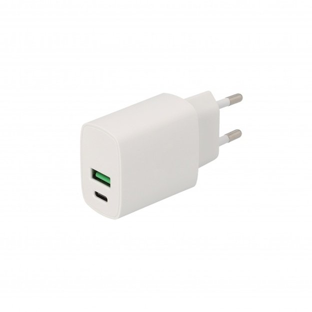 SEEK TOTI 20W Type-C + USB A Wall Fast Charger, White