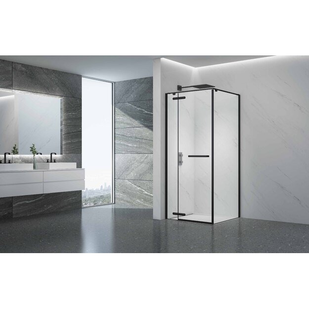 Du&scaron;o kabina PRESTIGE 90x90 juoda/skaidri be pado 1