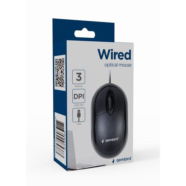 MOUSE USB OPTICAL/BLACK MUS-U-01 GEMBIRD