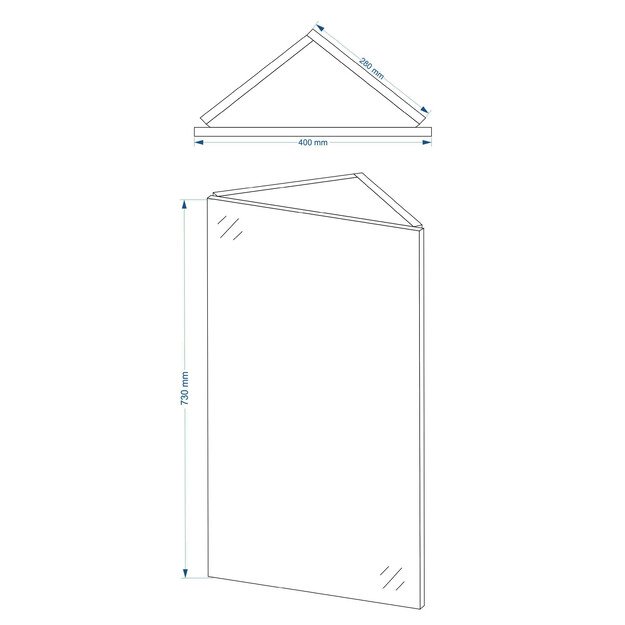 Pakabinama kampinė vir&scaron;utinė spintelė su veidrodžiu 4001 E40 1
