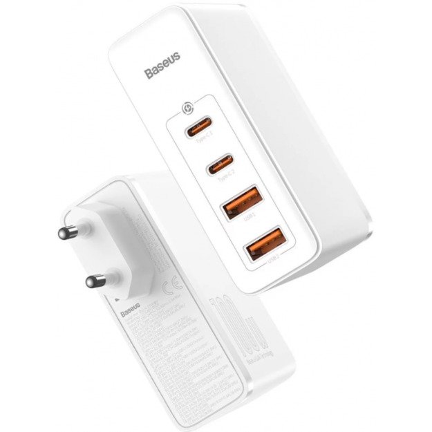 Baseus GaN2 Pro fast charger 100W USB / USB Type C Quick Charge 4+ Power Delivery White 1