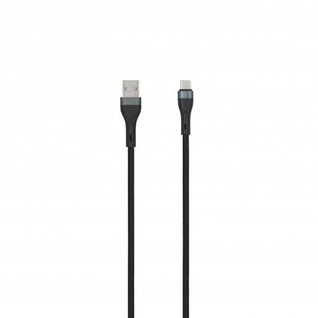 SEEK TOTI USB A to Type-C, 2m Braided Cable 3A, Black 1