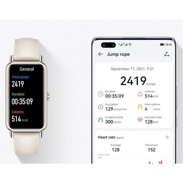 WATCH FIT  Fara - B69 mini Light Gold Aluminum Case, White 2