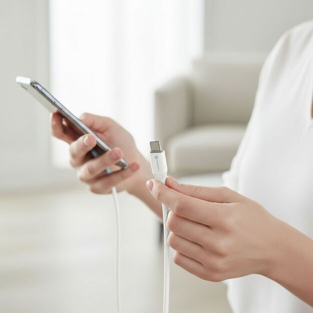 Cable USB C to Lightning Forcell F-Energy PD 3A 27W Silicone 1 m C346 white 9