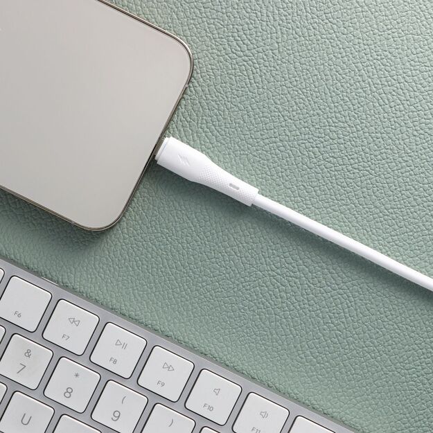 Cable USB C to Lightning Forcell F-Energy PD 3A 27W Silicone 1 m C346 white 2