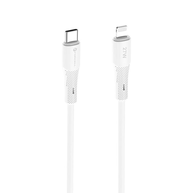 Cable USB C to Lightning Forcell F-Energy PD 3A 27W Silicone 1 m C346 white 3