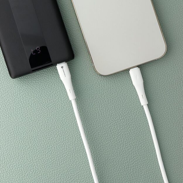 Cable USB C to Lightning Forcell F-Energy PD 3A 27W Silicone 1 m C346 white 1