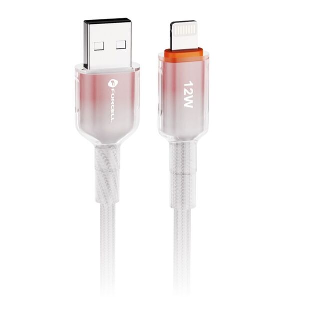 Cable USB A to Lightning Forcell F-Energy 2,4A 12W Gradient 1 m C353 white 7