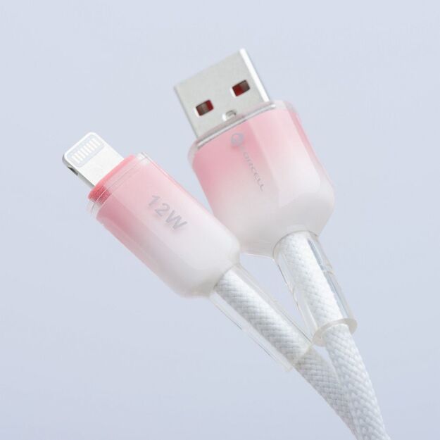 Cable USB A to Lightning Forcell F-Energy 2,4A 12W Gradient 1 m C353 white 3