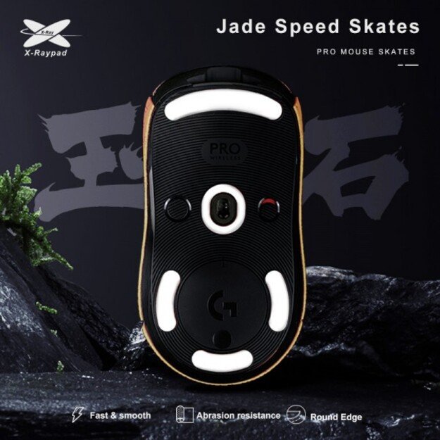 X-Raypad Jade Skates Logitech G Pro 1 White 2 vnt. (Balti) Pakaitiniai Mouse Feet