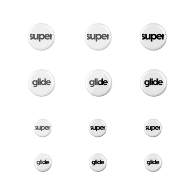 Superglide 1 (Type-S) Glass Skates Dots Universal 6mm+9mm White (Balti) Pakaitiniai Mouse Feet